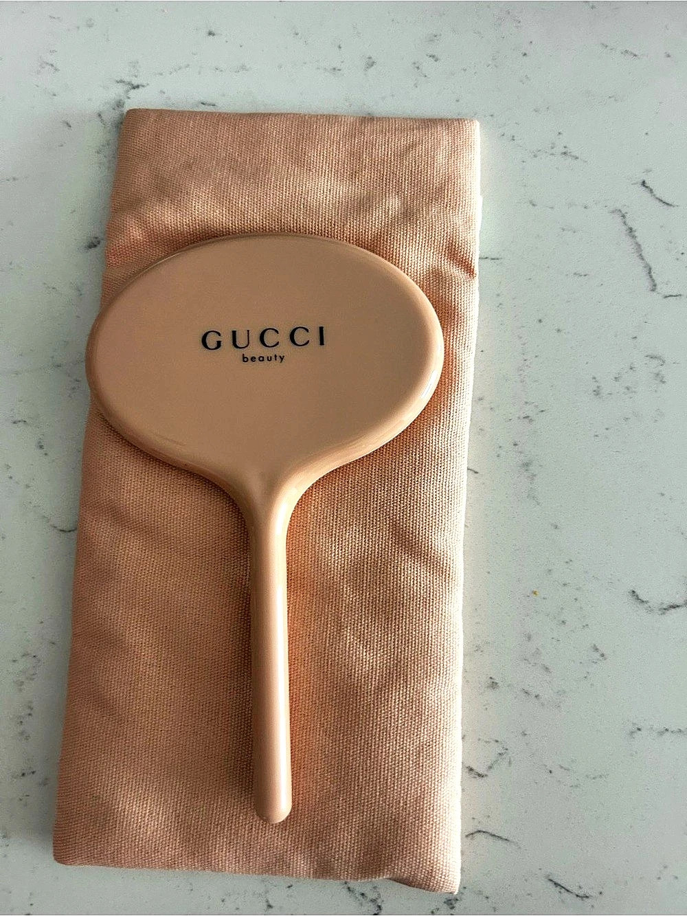 Gucci Beauty Handheld Makeup Mirror with Travel Pouch Pink